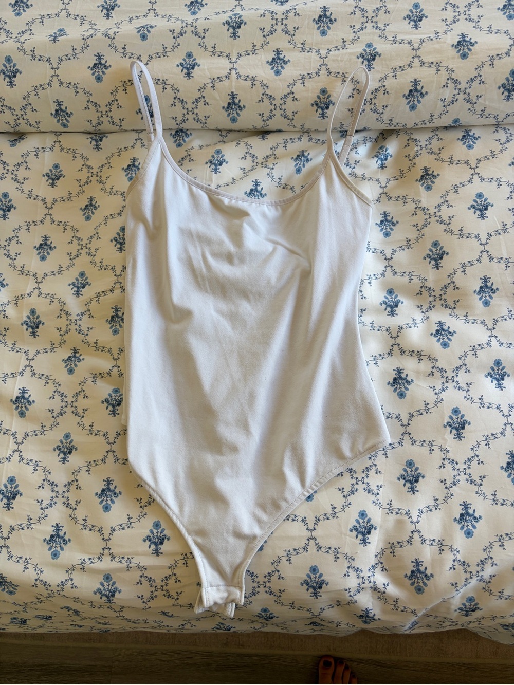 Free People Women’s Strapy Open Back White Spaghetti-Strap Bodysuit